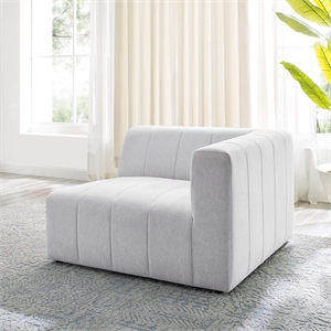 Maklaine Polyester Fabric Upholstered Right Arm Chair in Ivory