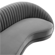 Maklaine Contemporary Channel Tufted Performance Velvet Sofa in Gray