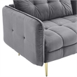 Maklaine Contemporary Tufted Performance Velvet Sofa in Gray