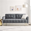 Maklaine Contemporary Tufted Performance Velvet Sofa in Gray