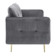 Maklaine Contemporary Tufted Performance Velvet Sofa in Gray