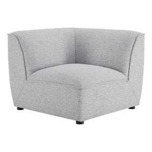 Maklaine Polyester Fabric Corner Sectional Sofa Chair in Light Gray
