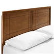 Maklaine Queen Wood Platform Bed with Angular Frame in Walnut