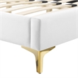 Maklaine Tufted Performance Velvet Twin Platform Bed - White