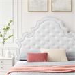 Maklaine Tufted Performance Velvet Twin Platform Bed - White