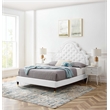Maklaine Tufted Performance Velvet Full Platform Bed - White