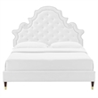 Maklaine Tufted Performance Velvet Full Platform Bed - White
