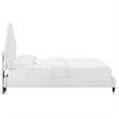Maklaine Tufted Performance Velvet Full Platform Bed - White