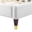 Maklaine Tufted Performance Velvet Full Platform Bed - White