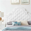 Maklaine Tufted Performance Velvet Full Platform Bed - White
