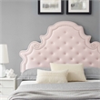 Maklaine Performance Velvet Pink Full Platform Bed Rectangular Assembly Required