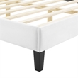 Maklaine Tufted Performance Velvet Full Platform Bed in White