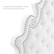 Maklaine Tufted Performance Velvet Full Platform Bed in White