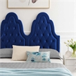 Maklaine Contemporary Tufted Performance Velvet Twin Platform Bed - Navy
