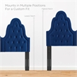 Maklaine Contemporary Tufted Performance Velvet Twin Platform Bed - Navy