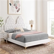 Maklaine Tufted Performance Velvet Twin Platform Bed - White