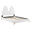 Maklaine Tufted Performance Velvet Twin Platform Bed - White
