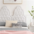 Maklaine Tufted Performance Velvet Twin Platform Bed - White
