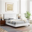 Maklaine Modern Performance Velvet Full Platform Bed in White
