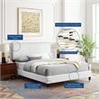 Maklaine Modern Performance Velvet Full Platform Bed in White