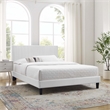 Maklaine Modern Performance Velvet Full Platform Bed in White