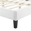 Maklaine Modern Performance Velvet Full Platform Bed in White