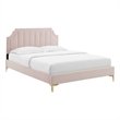 Maklaine Contemporary Performance Velvet Twin Platform Bed - Pink