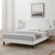 Maklaine Modern Performance Velvet Full Platform Bed in White