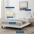 Maklaine Modern Performance Velvet Full Platform Bed in White