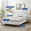 Maklaine Modern Performance Velvet Full Platform Bed - White