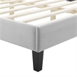 Maklaine Modern Performance Velvet Full Platform Bed in Light Gray