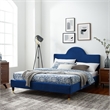 Maklaine Modern / Contemporary Performance Velvet Full Bed in Navy
