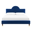 Maklaine Modern / Contemporary Performance Velvet Full Bed in Navy