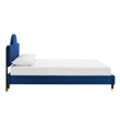 Maklaine Modern / Contemporary Performance Velvet Full Bed in Navy