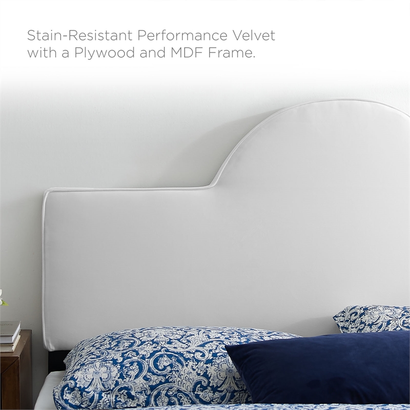 Maklaine Modern / Contemporary Performance Velvet King Bed in White