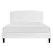Maklaine Modern Performance Velvet Full Platform Bed in White