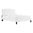 Maklaine Modern Performance Velvet Full Platform Bed in White