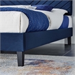 Maklaine Contemporary Performance Velvet Queen Platform Bed in Navy