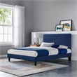 Maklaine Modern Performance Velvet Full Platform Bed in Navy