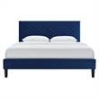 Maklaine Modern Performance Velvet Full Platform Bed in Navy