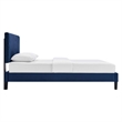 Maklaine Modern Performance Velvet Full Platform Bed in Navy