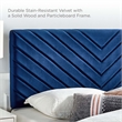 Maklaine Modern Performance Velvet Full Platform Bed in Navy