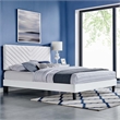 Maklaine Modern Performance Velvet Full Platform Bed in White