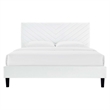 Maklaine Modern Performance Velvet Full Platform Bed in White