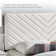 Maklaine Modern Performance Velvet Full Platform Bed in White