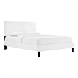 Maklaine Modern Performance Velvet Full Platform Bed in White