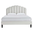 Maklaine Modern Performance Velvet Full Platform Bed in Light Gray