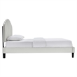 Maklaine Modern Performance Velvet Full Platform Bed in Light Gray