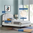 Maklaine Modern Performance Velvet Full Platform Bed in Light Gray