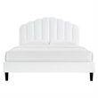Maklaine Modern Performance Velvet Full Platform Bed in White